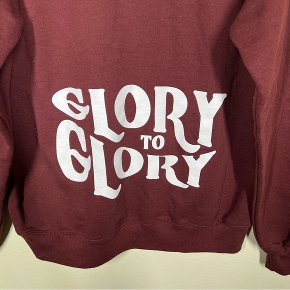 Champion Eco Glory to Glory Graphic Maroon Red Crew Neck Sweatshirt Size Medium - Picture 6 of 8